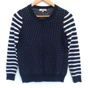 Madewell Navy and White Patterned Sweater